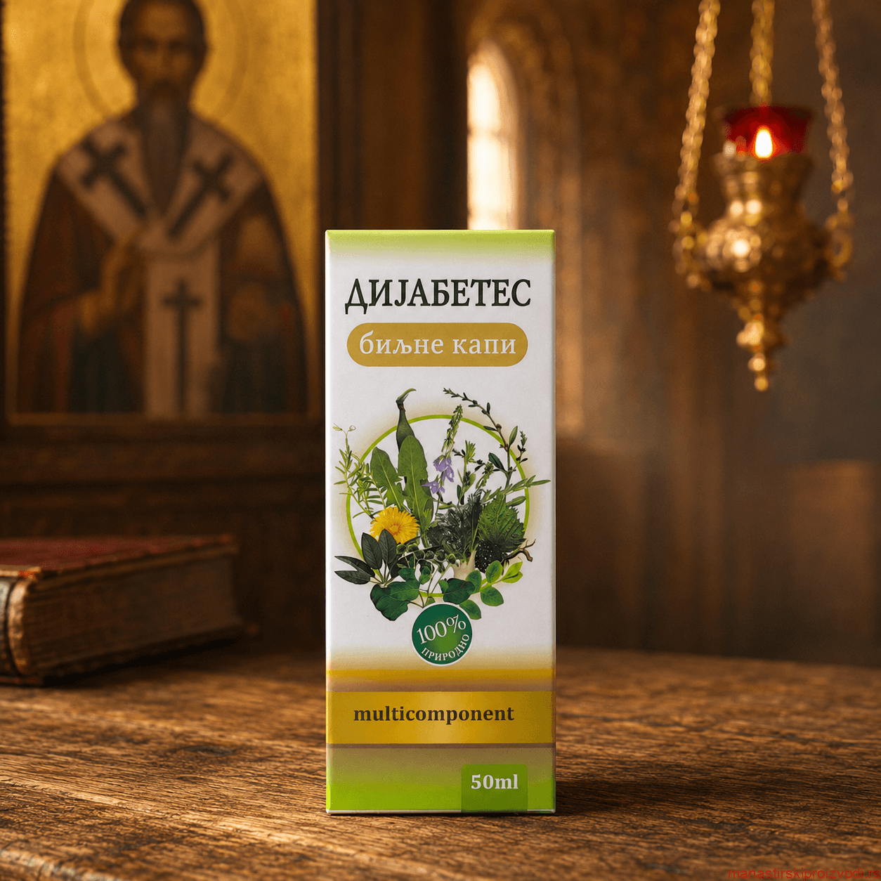 Дијабетес биљне капи 1 Дијабетес биљне капи 50 ml у манастирском амбијенту